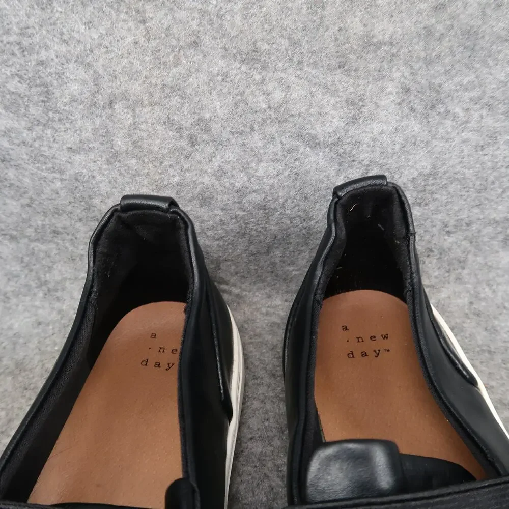 A New Day Shoes Womens 8 Casual Slip On Sneakers Lifestyle Trainer Loafer Black_3